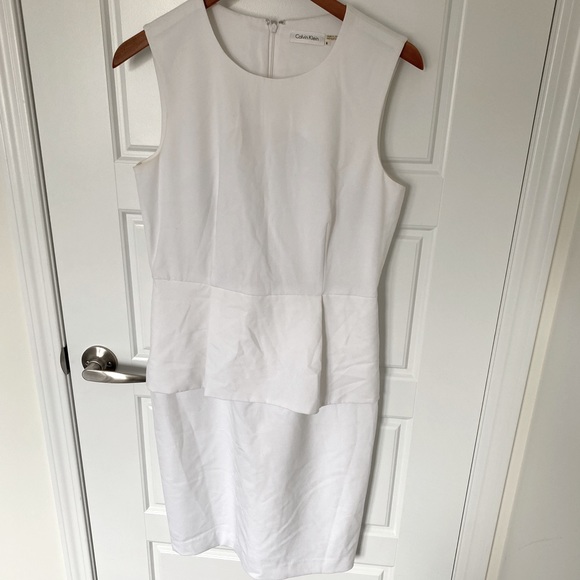 White Peplum Dress - Picture 1 of 5